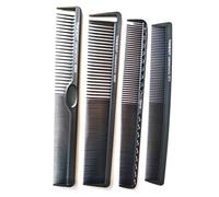 Toni&Guy Lot de 4 peignes antistatiques professionnels en carbone Noir