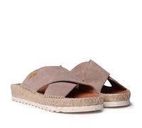 TONI PONS Bali-A Sandales croisées pour femme en croûte de cuir., Taupe, 36 EU