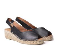 TONI PONS BERNIA-P - Espadrille compensée Style Peep Toe pour Femme en Cuir.