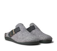 TONI PONS Chaussures de maison, talon ouvert, pantoufles, semelle en caoutchouc, feutre, fermeture à boucle pour homme, gris, 43 EU