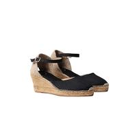 Toni Pons Espadrille femme CALDES en lin compensée à boucle et jute Noir 37 EU