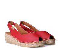 TONI PONS Espadrilles compensées en cuir pour femme - BERNIA-P - Rouge, 40 EU