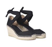 Toni Pons Espadrille femme Julia en lin talon compensé rubans Noir 38