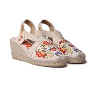 Espadrille à talon compensé pour femme avec broderie multicolore | MONTJOI 41