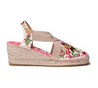 Espadrille pour femme à semelle compensée et broderie multicolore | MONTJOI 39