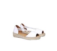Espadrille Cuir Femme - EBRE-P - Blanc, 37 EU