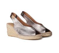 TONI PONS Sandales en cuir, décolleté, talon compensé et plateforme, semelle en caoutchouc, plante en gel, pour femme, bronze, 39 EU