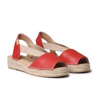 TONI PONS Tala Espadrilles pour femme en cuir avec talon compensé et élastiques pour un ajustement plus large, rouge, 40 EU