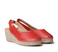 TONI PONS Termal Espadrilles pour femme en cuir avec talon compensé pour un ajustement plus large, rouge, 37 EU