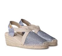 Toni Pons Triton Espadrille compensée végétalienne pour femme en tissu de coton., denim, 38 EU