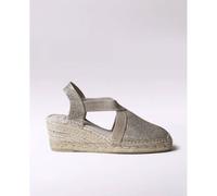 Toni Pons Espadrille Triton Femme – Tissu de coton Platine Vegan Brillante – 40 EU