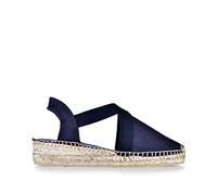 TONI PONS Verona Espadrilles végétaliennes compensées pour femme en coton., bleu marine, 38 EU