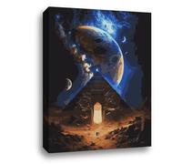 Tonia Art Kit Peinture par Numéros pour Adultes Le Secret de Pharaon, Set Complet pour les Loisirs Créatifs avec des Peintures Brillantes et Pinceaux, Toile Tendue sur Châssis, Taille 40x50cm