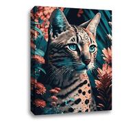 Tonia Art Kit Peinture par Numéros pour Adultes Lynx, Set Complet pour les Loisirs Créatifs avec des Peintures Brillantes et Pinceaux, Toile Tendue sur Châssis, Taille 40x50cm