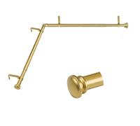 TONIAL Tringle à rideau d'angle de 81,3 à 218,4 cm pour fenêtre, tringles latérales de 50,8 à 208,3 cm pour fenêtres, tringles à rideaux décoratives de 1,9 cm avec petit embout à capuchon, doré