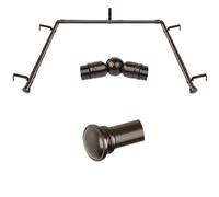 TONIAL Tringle à rideau pour fenêtre de baie vitrée, tringle centrale de 81,3 à 218,4 cm pour fenêtre, tringles latérales de 50,8 à 208,8 cm pour fenêtres, tringles à rideaux décoratives de 1,9 cm