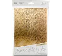Tonic Studios Craft Perfect Luxury Embossed A4 Cardstock 5/Pkg-Golden Satin
