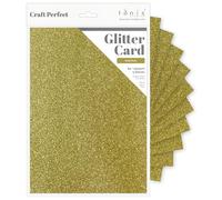 Tonic Studios Craft Perfect Papier Cartonné Pailleté A4-5 Feuilles Couleur Gold Dust - Glitter Card de 250 g/m² - pour Loisirs Créatifs & Scrapbooking