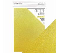 Tonic Studios Craft Perfect Papier Cartonné Pailleté A4-5 Feuilles Couleur Sherbert Lemon - Glitter Card de 250 g/m² - pour Loisirs Créatifs & Scrapbooking