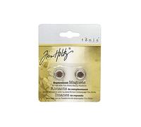 Tonic Studios Tim Holtz Aimants De Remplacement 2 Pcs - pour Plateforme d'Estampage - Magnet Puissant, Petit & Doré - pour Scrapbooking
