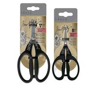 Tonic Studios Tim Holtz - Ensemble de ciseaux pour gaucher - Mini cisaille de 12,7 cm et ciseaux de 17,8 cm - UP6 | Lames en titane haute durabilité | Poignées confortables | Bord micro-dentelé |