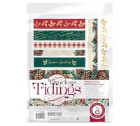 Tonic Studios Timeless Tidings - Foiled Topper Sheets - Papier de Décoration Brillant 200 g/m² - 4 Feuilles avec 56 pcs - Embellissements pour Scrapbooking, Cartes et Enveloppes
