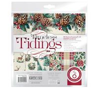 Tonic Studios Timeless Tidings - Papier Scrapbooking Noël 20,3 x 20,3 cm - Bloc avec Dorure - 36 Feuilles de Papier Cartonné Design 200 g/m² - Scrapbooking, Journaling & Cartes - Sans Acide & Lignine