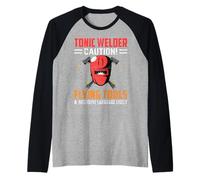 Tonic Welder Caution Flying Tools Funny Welders Welding Manche Raglan