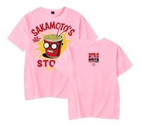 Tonidos Sakamoto Days Hip-hop T-Shirt À Col Rond Hommes Femmes Décontractés Oversize À Manches Courtes pour L'été XXS-4XL-Pink||l