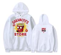 Tonidos Sweat À Capuche Unisexe Sakamoto Days À Manches Longues Imprimé Rétro pour Hommes Et Femmes Oversize Décontractés Harajuku Hoodie XXS-4XL-White||l