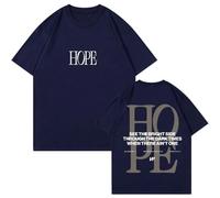 Tonidos T-Shirt NF Hope Imprimer Été Haut Lâche Vintage Unisex Oversized Vêtements À Manches Courtes pour Hommes Femmes XS-3XL-Navy Blue||3X_l