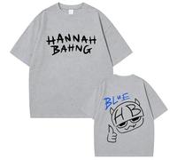 Tonidos T-Shirt pour Hommes Hannah Singer Ba-hng Classique Imprimé À Manches Courtes Hip Hop Harajuku T-Shirt Lâche Top D'été pour Les Femmes Hommes XXS-4XL-Grey||s