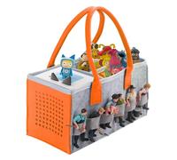Tonie Toniebox Accessoires Housse de protection - Organiseur avec rangement pour figurines, beaucoup d'espace, sac pour Toniebox Starter Set et figurine Tonies, sac de transport (gris + orange)