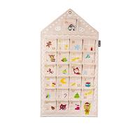 tonies Calendrier de l'Avent 2023 - Maison en pain d'épice - Calendrier de l'Avent à remplir 100% coton - Calendrier de l'Avent pour enfants avec 24 poches pliantes cousues