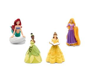 tonies Collection Princesses Disney, 4 Personnages Tonie avec Histoire Audio et chansons pour conteuse Toniebox : Raiponce, Ariel, Tiana, Belle - boîte à Histoires Vendue séparément