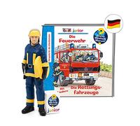 tonies Figurines auditives pour Toniebox, Wieso? Weshalb? Pourquoi ? Junior - Les Pompiers/Les véhicules de Sauvetage, Jeu Audio avec chansons pour Enfants à partir de 3 Ans, Temps de Jeu Environ 53