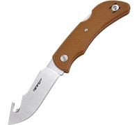 TONIFE CKT2102 Couteau de chasse pliant d'extérieur en acier inoxydable Aus-8, Couteau de poche de camping avec manche G10 Clip de poche (Marron)