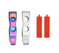 TONIFE Clip Utilitaire Polyvalent Clip de Poche Montable pour Smartphones, Fixé avec Un Adhésif 3M VHB, Acier Inoxydable, 2 pièces (Polissage + Titane Coloré)