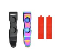 TONIFE Clip Utilitaire Polyvalent Clip de Poche Montable pour Smartphones, Fixé avec un Adhésif 3M VHB, Acier Inoxydable, 2 pièces (Titane Noir + Titane Coloré)
