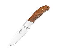 TONIFE Farmer Full Tang Couteau de Chasse Fixe avec Manche en Bois de Rose Naturel et étui en Cuir