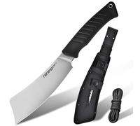 TONIFE Hercules Couteau Full Tang Couteau à Lame Fixe avec étui et Paracorde, Couteau de Brousse avec Lame Tranchante 8Cr14MoV pour l'extérieur, le Camping et la Survie