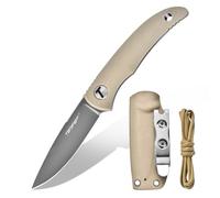 TONIFE Nova Couteau Fixe avec étui Réglable en Kydex Couteau EDC Avec Lame Full Tang de 6,8cm Paracord-Lanyard pour le Camping en Plein air et la Randonnée