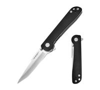 TONIFE Rising Star Couteau Pliant d'extérieur Avec Clip de Poche, Lame 8Cr14MoV et Manche G10 pour Petit Couteau de Camping (Noir + Satin)