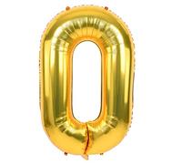 TONIFUL 0 to 9 Anniversaire Chiffres Dorés Ballon 40 Pouces, Numéro 0 Géant Numéro Ballon Décoration Grand Ballons à Hélium Numérique en Aluminium Fête Festival Mariage Party(0)
