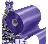 TONIFUL 10cm x 20m Pourpre Ruban de Satin, Solide Ruban Tissu Décoration pour Mariage/Fete/Emballage Cadeau/Ouverture du ruban de cisaillement/Valentin/Décoration intérieure et extérieure