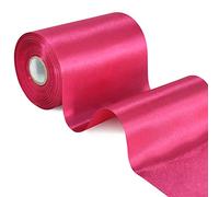 TONIFUL 10cm x 20m Rouge Rosa Ruban de Satin, Solide Ruban Tissu Décoration pour Mariage/Fete/Emballage Cadeau/Artisanat/Ouverture du ruban de cisaillement/Valentin/Décoration intérieure et extérieure