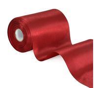 TONIFUL 10cm x 20m Rouge vin Ruban de Satin, Solide Ruban Tissu Décoration pour Mariage/Fete/Emballage Cadeau/Artisanat/Ouverture du ruban de cisaillement/Valentin/Décoration intérieure et extérieure