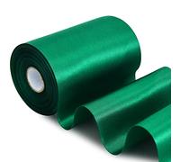 TONIFUL 10cm x 20m vert foncé Ruban de Satin, Solide Ruban Tissu Décoration pour Mariage/Fete/Emballage Cadeau/Artisanat/Ouverture du ruban de cisaillement/Valentin/Décoration intérieure et extérieure