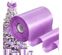 TONIFUL 10cm x 20m violet pourpre Ruban de Satin, Solide Ruban Tissu Décoration pour Mariage/Fete/Artisanat/Ouverture du ruban de cisaillement/Valentin/Décoration intérieure et extérieure