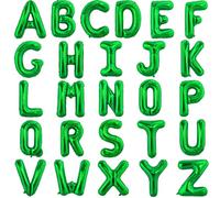 TONIFUL 52 pièces 40,6 cm Ballons verts en forme de lettres A-Z en Mylar personnalisés. Créez votre propre bannière pour la fête d'anniversaire, la célébration de jubilé, la remise des diplômes